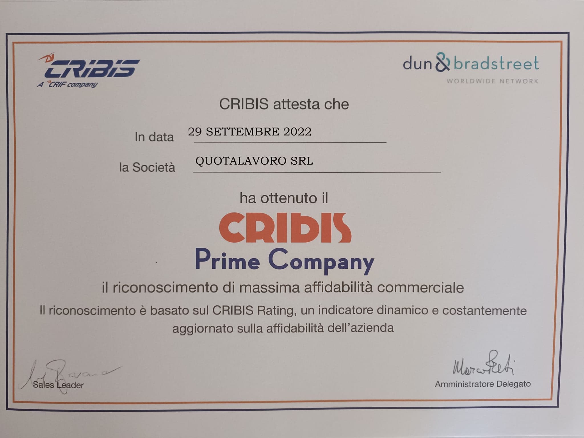 Cribis Prime Company 2022